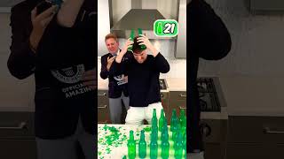 Bottle Head Smashing World Record Attempt😱😱 shorts MrBeast [upl. by Auqenes]