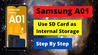 How To use SD Card as Internal Storage in Samsung A01 Step By Step [upl. by Estrella]