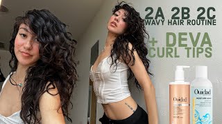 ༄ؘwavy hair routine for 2A 2B amp 2C curls  tips and tricks༄ [upl. by Ettenaej685]