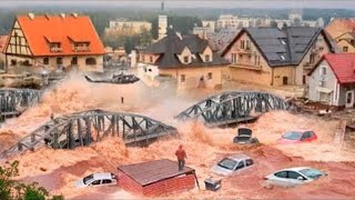 Horrific Flood in Valencia Spain  Bridge Collapses People Flee in Panic  Shocking Images [upl. by Bloem]