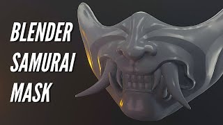 Blender 283 Samurai Inspired Mask  Sculpting Timelapse [upl. by Esyle]