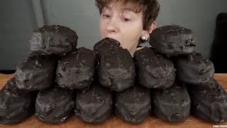 VNM ASMR chocolate Oreo ice cream cookie bars Mukbang bites only [upl. by Reifnnej]