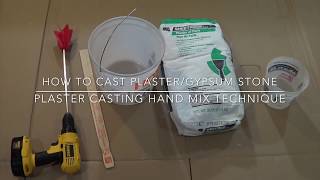 How to cast plastergypsum stone plaster casting hand mix technique [upl. by Atenek]