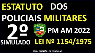 SIMULADO II  ESTATUTO DOS POLICIAIS MILITARES DO AMAZONAS PM AM 2022 [upl. by Noicpesnoc]