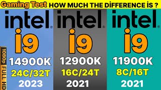 i9 14th 14900k vs 13900k vs 12900k vs i9 11900K VS I9 10900K VS RYZEN R7 7800X3D  RTX 4090 [upl. by Enneirdna65]