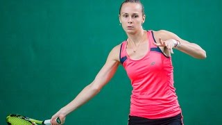 WTA Tennis player Magdalena Rybarikova practicing [upl. by Lynden]