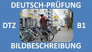 B1Prüfung DTZ  mündliche Prüfung  Bildbeschreibung Mann mit rotem Schal  Deutsch lernen [upl. by Ailime731]