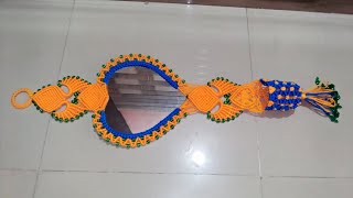 Macrame beautiful heart💓 shape mirror full tutorial  macrame heart shape mirror  wallhanging [upl. by Araiet]