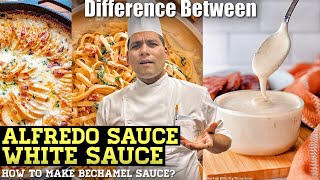 Difference between Alfredo sauce amp White sauce  How to make bechamel sauce [upl. by Atinehc4]