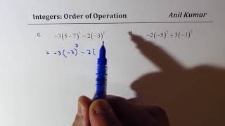 Test on Integers Order of Operation with Exponents [upl. by Piane]