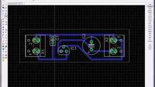 Cadsoft Eagle PCB 7805 5V 100ma voltage regulator board tutorial [upl. by Lyrrad]