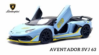 Lamborghini Aventador SVJ 63 Blue Diecast 124 Scale  CCA [upl. by Joktan]