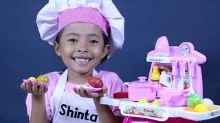 mainan anak perempuan masak masakan  kitchen play set cooking toys for kids [upl. by Ahsytal959]