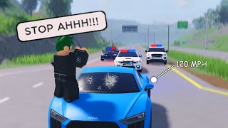 Police Jumped On Car At High Speed Chase He Was So Scared Roblox [upl. by Aniratak]