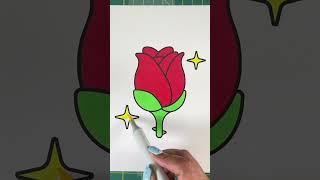 Reverse Emoji Rose Coloring Short  Rainbow Splash [upl. by Switzer]