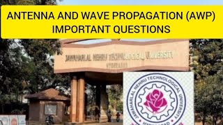 ANTENNAS AND WAVE PROPAGATIONAWPIMPORTANT QUESTIONS JNTUHAWPR18JNTUHR18 [upl. by Brunell275]