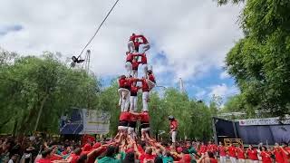 Castellers de Barcelona Intent desmuntat de 3 de 8  Festa Major del Poblenou [upl. by Thatch]