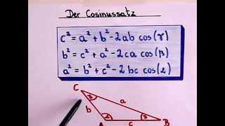 Der Kosinussatz  Erklärung [upl. by Limak]