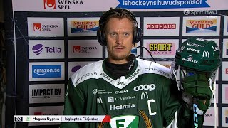 Magnus Nygren efter segern mot Timrå  Intervju  Färjestad BK  Timrå IK  20240926 [upl. by Warchaw]