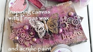 Inspiring Canvas Prima acrylic paint and waxes [upl. by Adnilem]