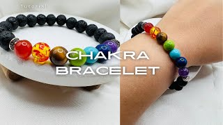 Chakra 7 stone Bracelet Tutorial [upl. by Osi]