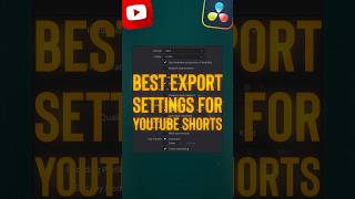 BEST EXPORT SETTING for Youtube Short in Davinci Resolve  2024 colorgrading [upl. by Nortyad]