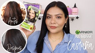 🌿PROBANDO TINTE GARNIER CASTAÑA 50  NUEVA FORMULA✨️ [upl. by Coster]