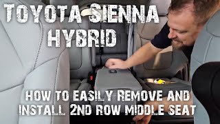 How to easily remove and install Toyota Sienna Hybrid middle seat [upl. by Lottie]