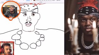 KSI Reacting To PewDiePies Drawing Of Him [upl. by Adner]