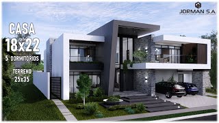 House Design  Modern House Design  18x22m 2 Storey  5 Bedrooms [upl. by Gerda]