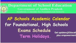 AP Academic Calendar official primary and High school time table exams weightage Holidays details [upl. by Belding710]