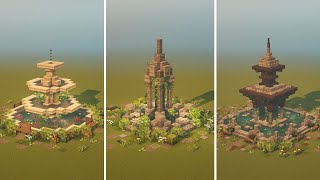 3 Fountain Designs  Minecraft Speed build using CIT Resourcepacks [upl. by Aleemaj]