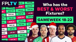 Who Has The Best Fixtures  Gameweek 1822  FPL FIXTURE WATCH  Fantasy Premier League [upl. by Eceertal963]