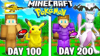 I Survived 200 Days in Minecraft POKEMON [upl. by Dever]