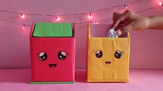 DIYCute dustbin from cardboard [upl. by Aicil581]