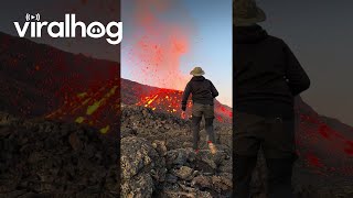 Witnessing a Volcanic Eruption Up Close  ViralHog [upl. by Ninaj84]