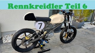 Schnellste 50 ccm Rennkreidler 2023 Sitzbrett Tank Kettenträger Lackierung Florett RS Teil 6 [upl. by Katrinka45]