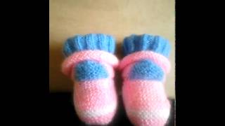 Tuto tricot Chaussons au tricot pour bébébottons botitas para bébé  baby booties 06 mois [upl. by Naro]