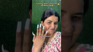 Getting Nail Extensions for the first time 💅🎀 nails viral explore vlog nails nailextension [upl. by Oiril118]