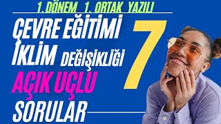 7 Sınıf Çevre Eğitimi ve İklim Değişikliği 1 Dönem 1 Yazılı Sınavı Açık Uçlu Soruları ve Cevaplar [upl. by Aryan449]