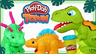 Play Doh Town amp Park Jurajski • Spotkanie z Dino • bajki dla dzieci [upl. by Eneleoj]