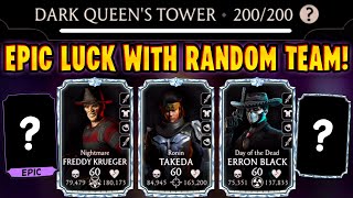 MK Mobile Finally Fatal Dark Queens Tower Battle 200 That DIDNT SUCK Random Team [upl. by Darraj]