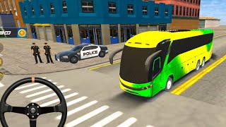 bus at offroad Luxury Bus On The highway bus cartoon bus simulator 3d game [upl. by Ydda784]