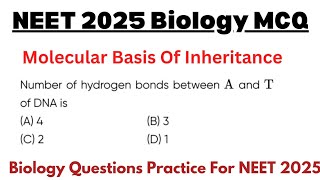 Molecular Basis Of Inheritance Class 12  NEET 2025  Biology Most Expected Questions Neet 2025 [upl. by Haidabo]