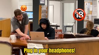 Blasting INAPPROPRIATE SONGS In The Library Prank 🔞 [upl. by Ahsenek]