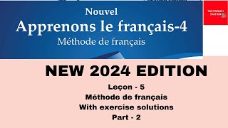 Nouvel Apprenons le français4 Méthode de français NEW 2024 EDITION Leçon5 Part2 [upl. by Adnovaj]