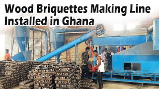 Installing Our Wood Briquettes Making Line in Ghana Enhancing Sustainable Energy Solutions [upl. by Esyahc]