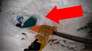 MUSTSEE Raw Footage Hero Skier RESCUES Buried Snowboarder [upl. by Perzan67]