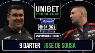 9Darter Jose de Sousa Premier League 2020 [upl. by Nahguav923]