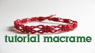 como hacer una pulsera macrame nudo entrelazada [upl. by Adlare]